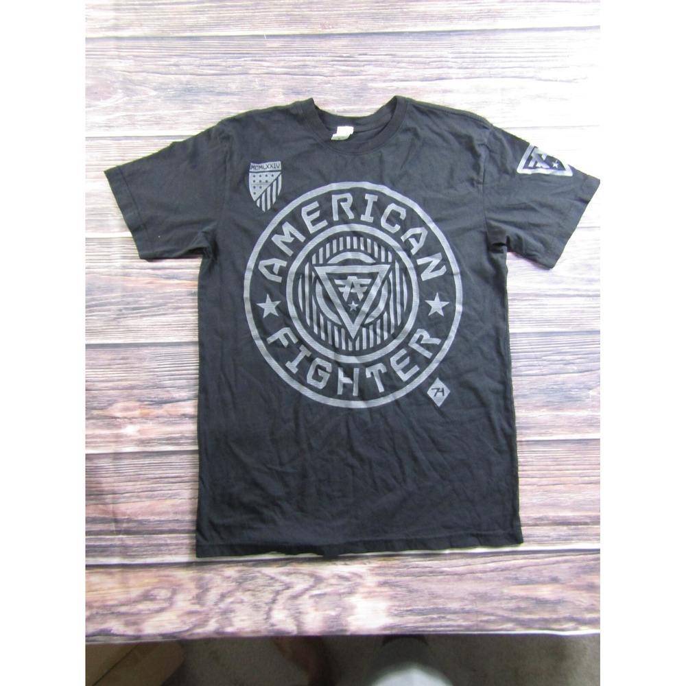 American Fighter T‎ Shirt Mens Medium Black Short Sleeve Graphic Logo II37-6